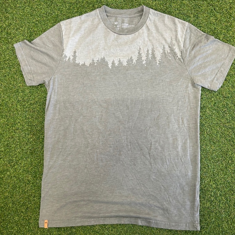 Tentree Treeblend Mens Medium Gray Forest Graphic T-Shirt Short Sleeve Tee